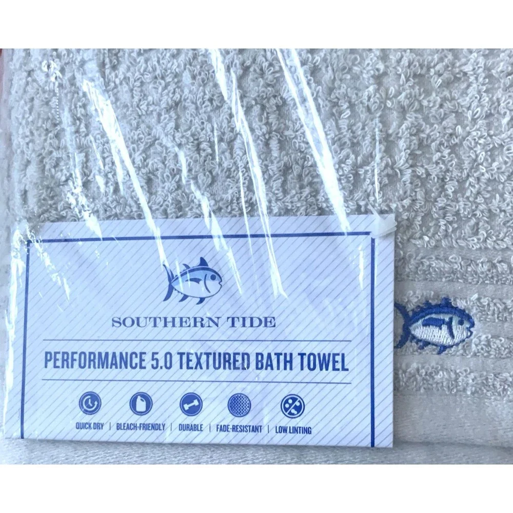 SOUTHERN TIDE Performance 5.0 9-PC Towel/Washcloth Set Harpoon Gray New Sealed